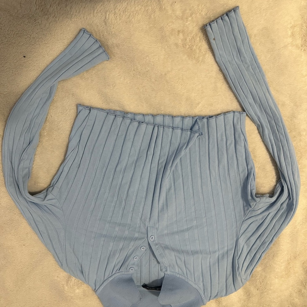 Light Blue Ribbed Women's shirt